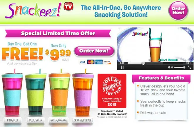 Idea Village Snackeez Snack & Drink Cup 2 in 1 - Each - Albertsons