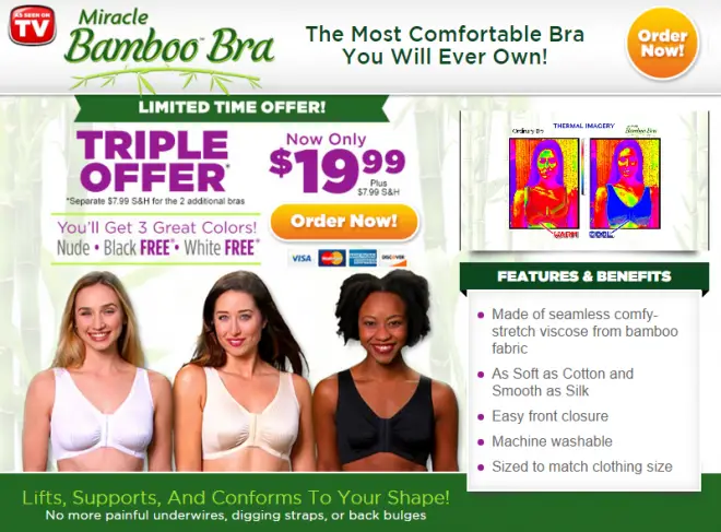 Miracle Bamboo Comfort Bra Bamboo Fabric Seamless Comfy-Stretch