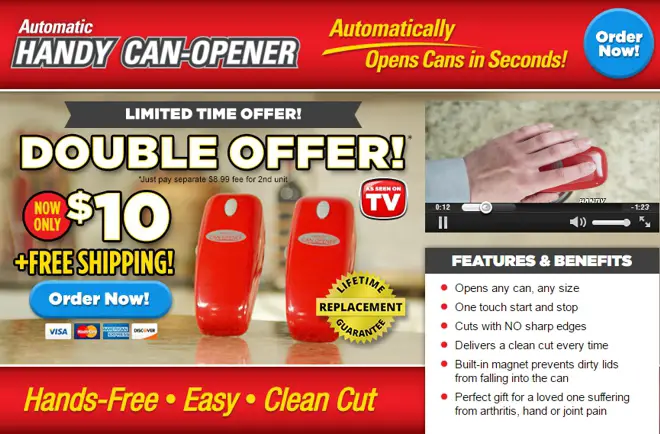 Handy Can Opener : Automatic One Touch Electric Can Opener 