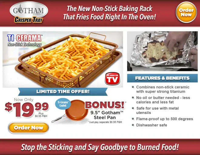 Gotham Steel Crisper Tray TV Spot, 'Oven-Fried Foods' 