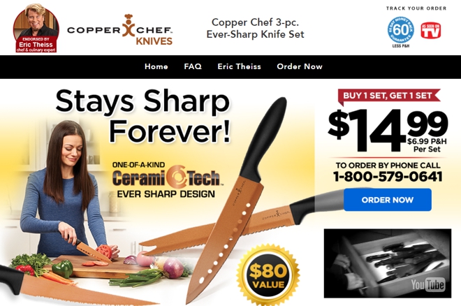 Copper Chef 2-pc. Knife Set As Seen on TV