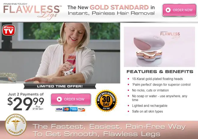 Finishing Touch Flawless Instant And Painless Facial Hair Remover, Infomercial Products, Household