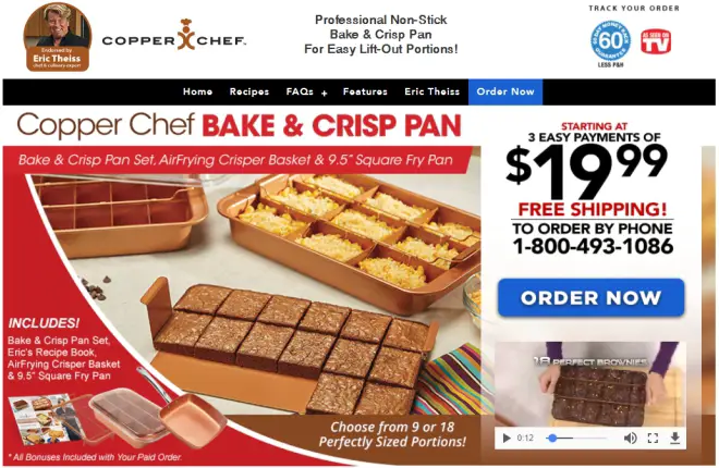 Copper Chef 9.5-in. Square Pan As Seen on TV