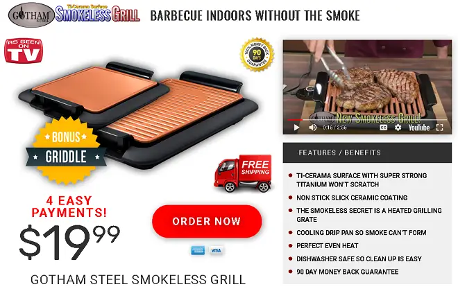 Gotham Steel Copper Non-stick Indoor Electric Smokeless Grill - Bed Bath &  Beyond - 17653184