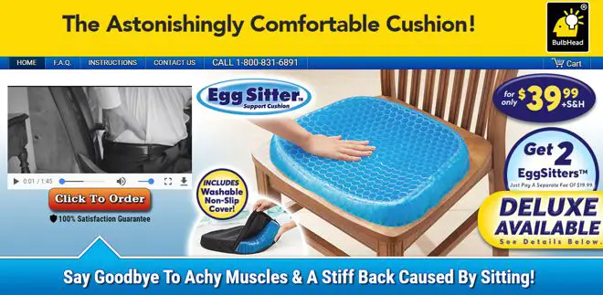 As Seen on TV Egg Sitter Seat Cushion Blue