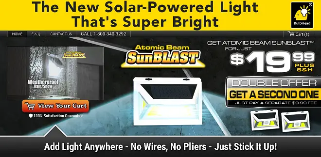 As Seen on TV Atomic Beam Sunblast LED Lights 1 ct