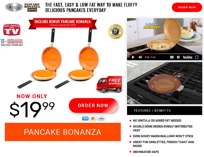 Gotham Steel Nonstick Double Side Frying Pan Pancake Maker