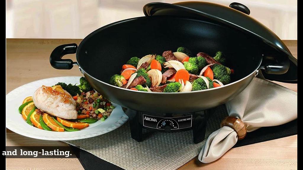 'Video thumbnail for Review of the Aroma Housewares AEW-306 Wok, One of The Best Electric Wok!'